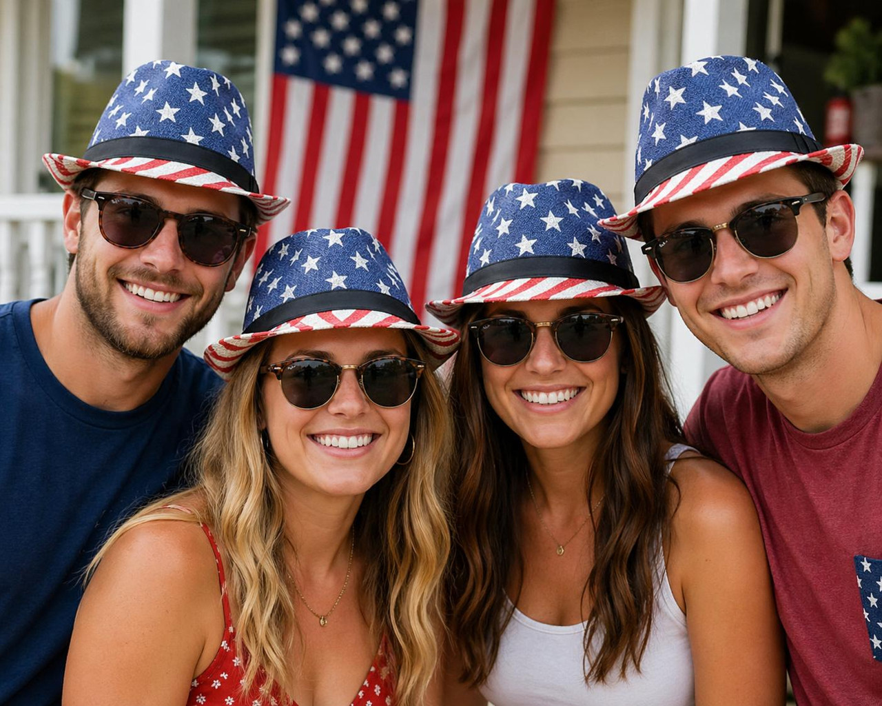 Fedora Hats USA Bulk American Flag 22.5