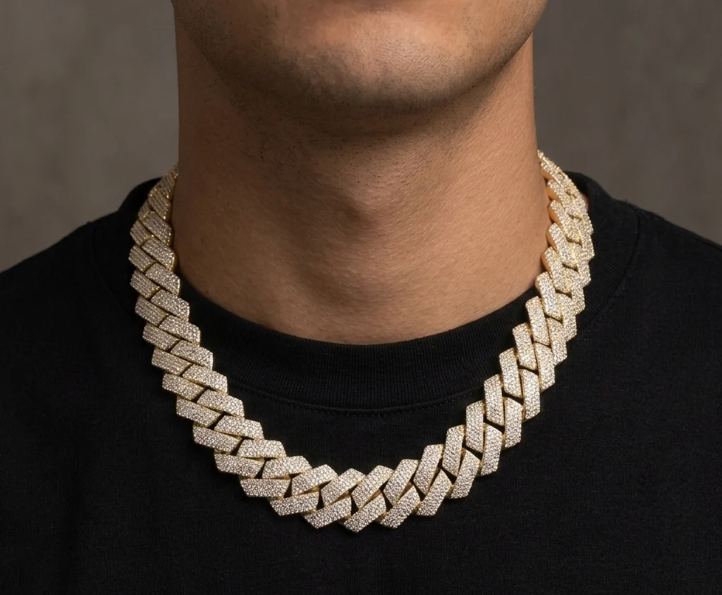 Big Daddy 20MM Iced Out Cuban Link Gold Chain 30 Inch (Defect)