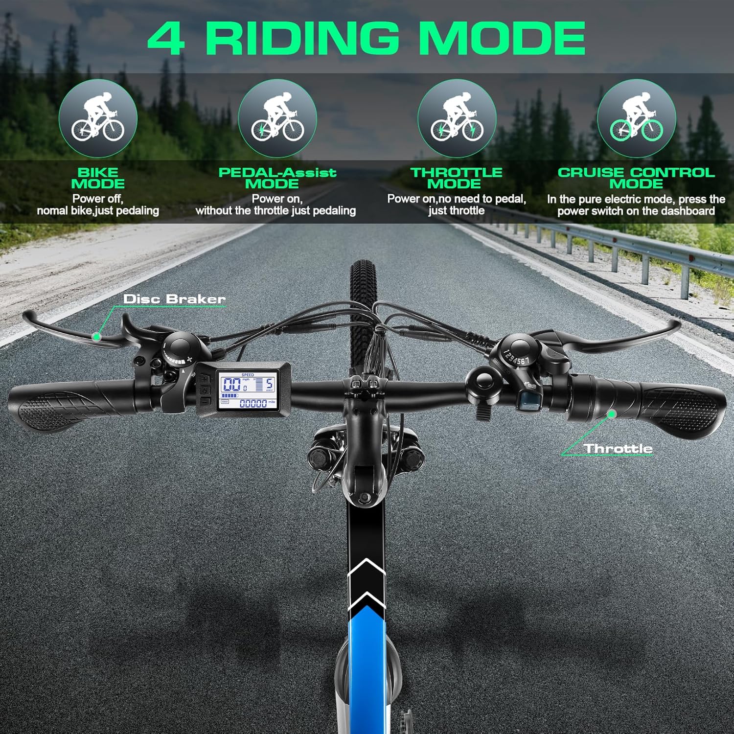 Vivi Electric Bike for Adults, Peak 780W Ebike 26 Electric Mountain Bike, 22MPH Adult Electric Bicycles Commuter Ebike with 48V Battery, Up to 50 Miles, Cruise Control, 21 Speed, UL 2849 Certified