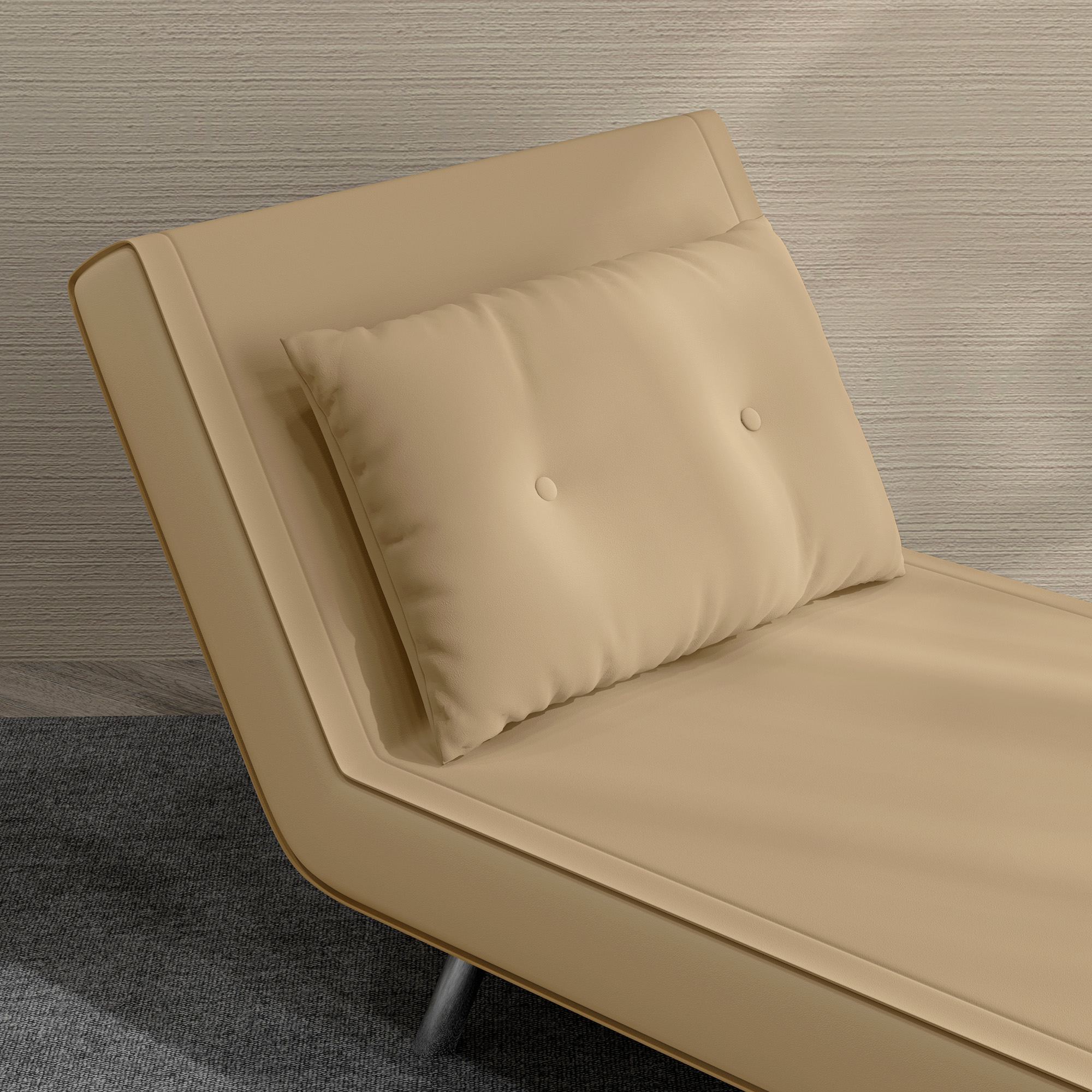 Ligstoel Stoel met Ligfunctie Slaapstoel, Knoopsgatensteek, Linnenlook, 77 cm x 88 cm x 83 cm, Bruin