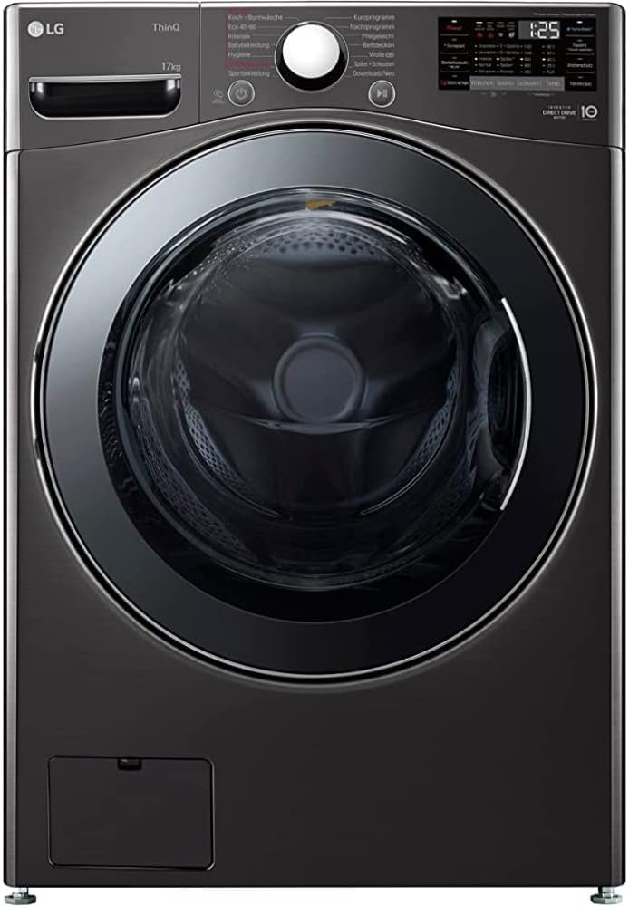 LG F4WV7080, Klasse A, Frontlader-Waschmaschine 8 kg, 1400 U/Min, AI Direct Drive, Wi-Fi, Tiefenreinigung mit Dampf, Große Kapazität, TRIPLE A, Außentür aus Sicherheitsglas, 62 x 60 x 85 cm ꟷ Weiß