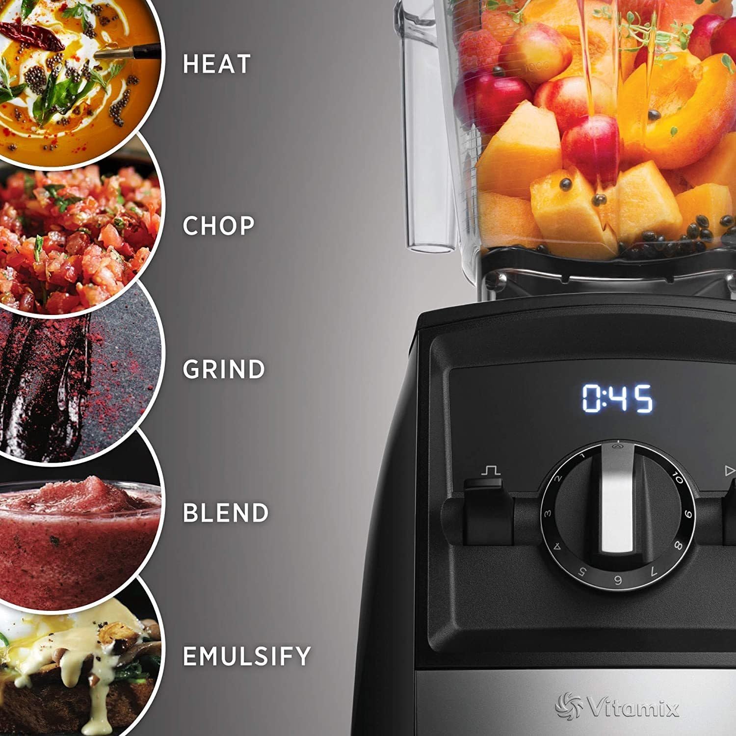 Vitamix A2300 Ascent Series Smart Blender, Professional-Grade, 64 oz Low-Profile Container, Slate