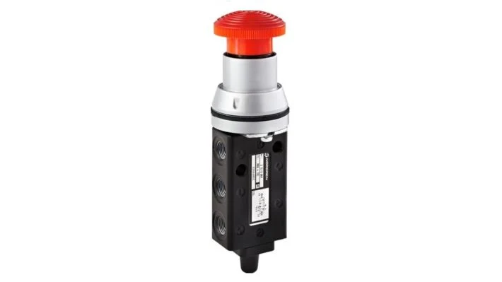 Norgren X3046802, Super X 5/2 manual valve, Red, Emergency stop/Twist reset, 18N, G1/8