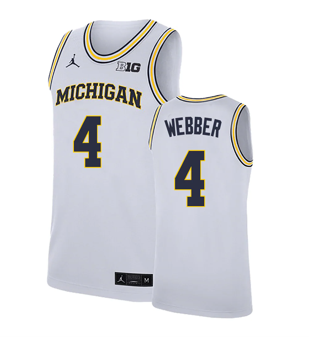 Men's #4 Chris Webber Michigan Wolverines College Basketball Jersey