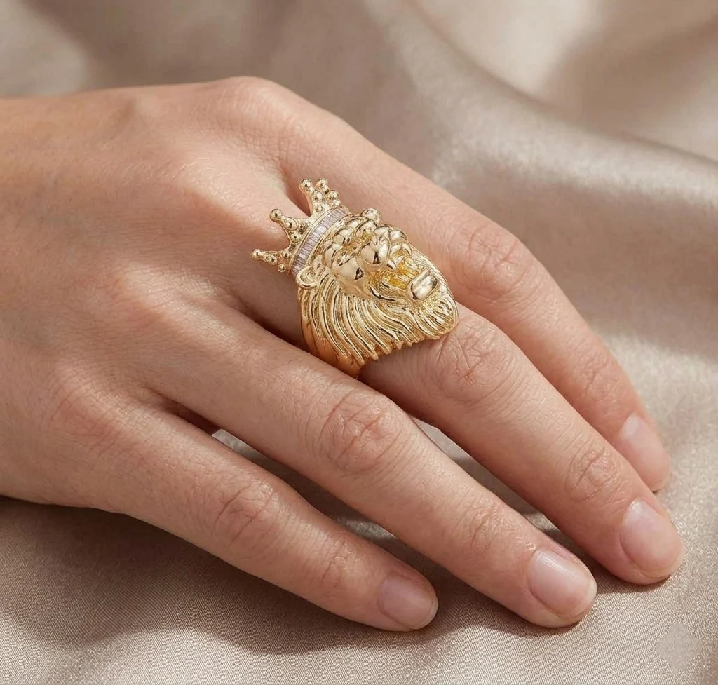 Big Daddy Lion Baguette Iced Out Diamond Ring