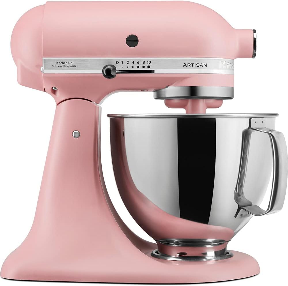 KitchenAid Küchenmaschine I Artisan I Kippbarem Food Processor I Teigknetmaschine mit 5 Zubehör | 2 Schüsseln aus Edelstahl | 4.8 L | Schwarz