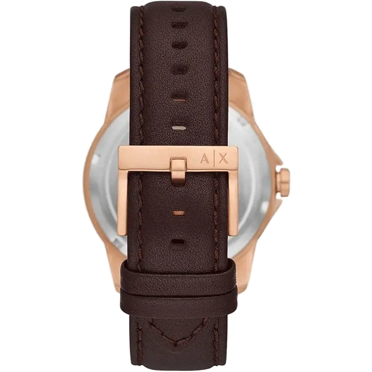 Armani Exchange Banks Three-Hand Day-Date Brown Sunray Dial Men's Watch - AX1740