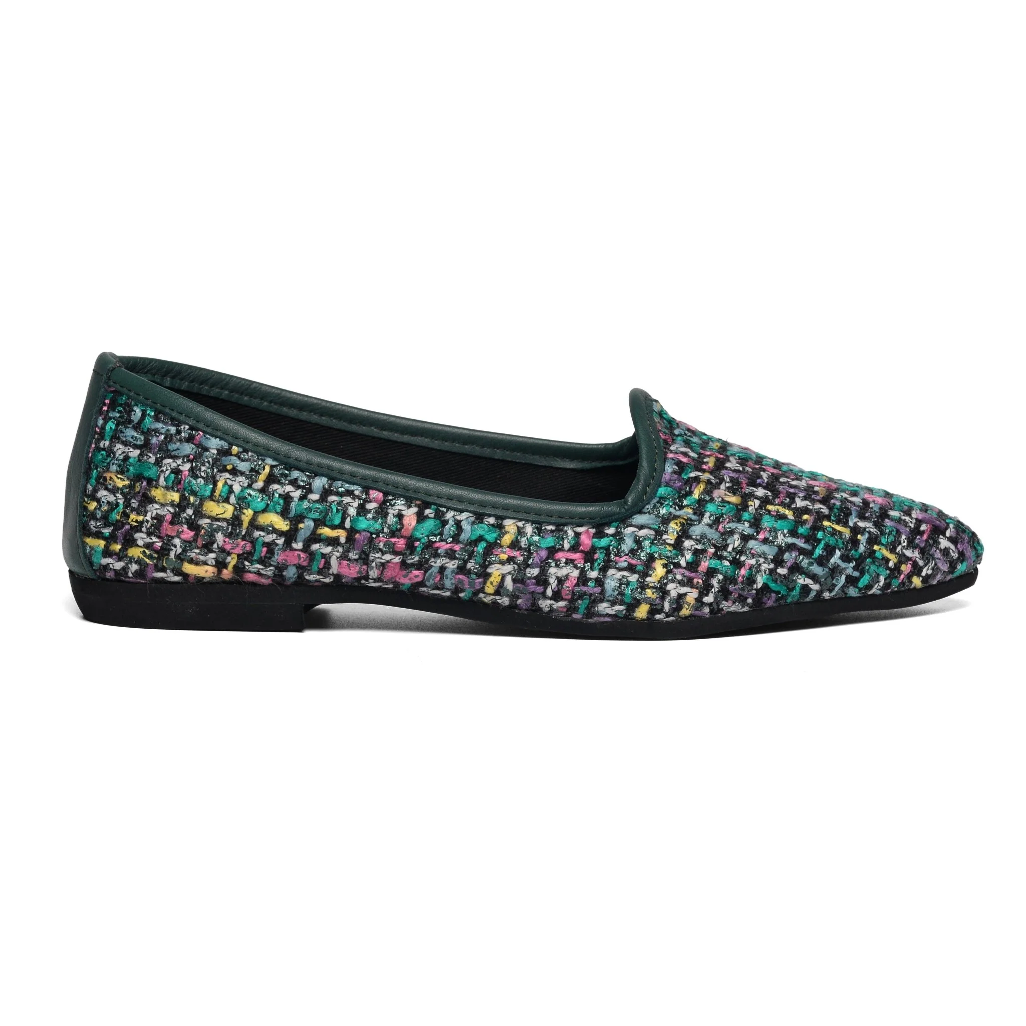 Scarpetta Flavia boucle laminato verde