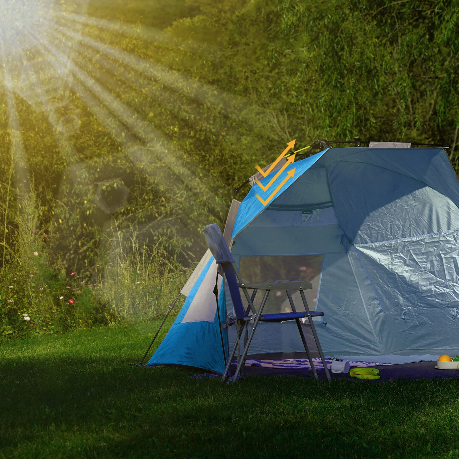 2025 KingCamp Avellino – Tienda de playa automática con protección solar UPF50+, protección contra el viento y la vista, estructura hidráulica, sacos de arena y ventanas de malla