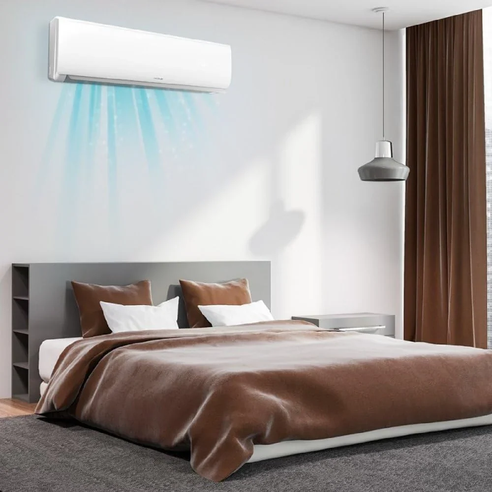 Aire acondicionado split Cecotec AirClima 9000 Smartfresh. 9000 BTU, motor DC, bomba de calor, mando a distancia, pantalla LED, sistema Inverter, 5 modos, 8 velocidades, cobertura 16 m² + compresor