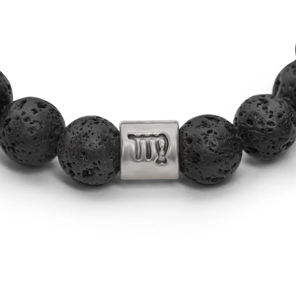 Sterrenbeeld Edelsteen Armband - Lavasteen Zilver - Horoscoop Armband