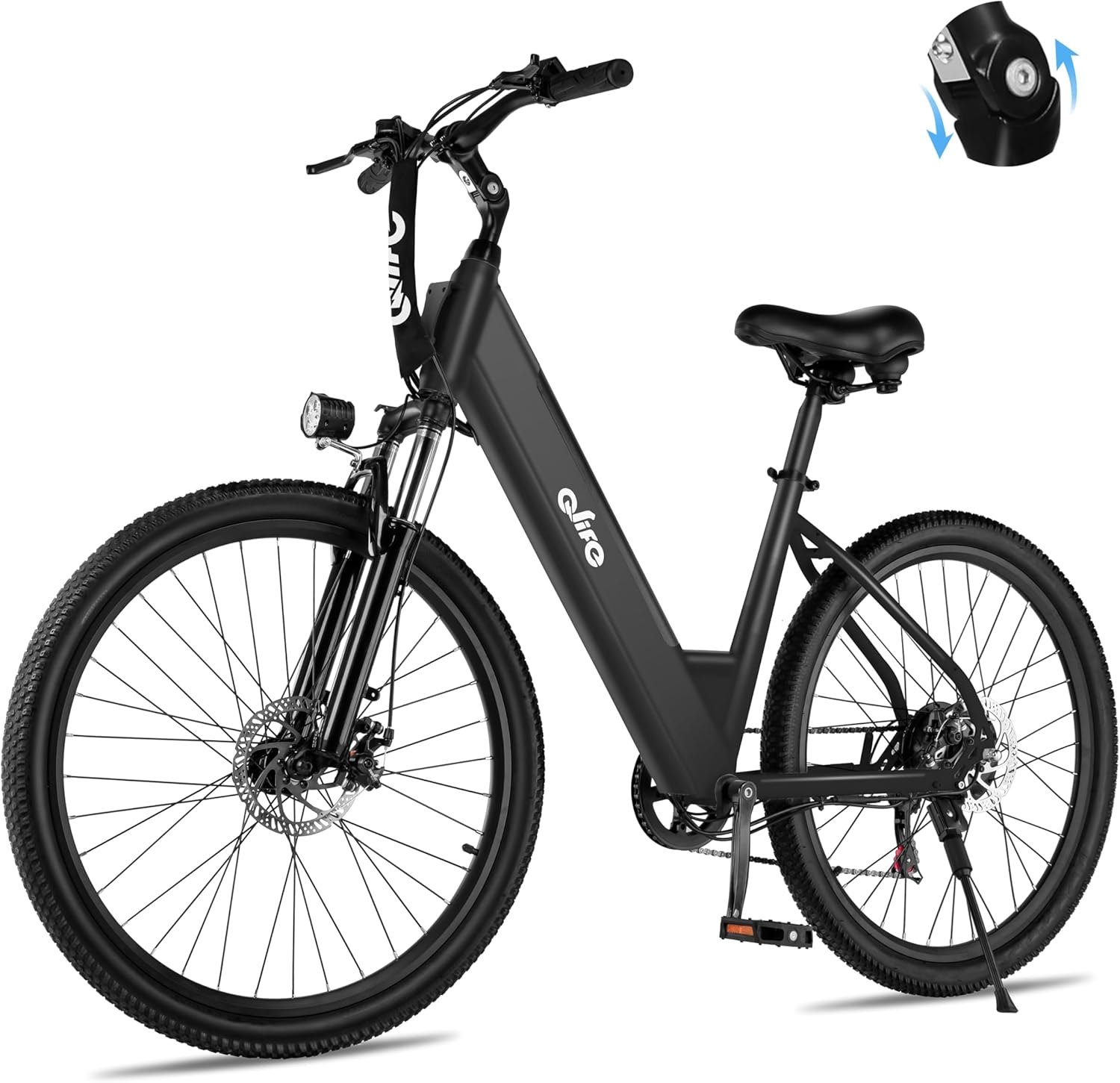Qlife Cityone Electric Bike for Adults 26 Step-Through 22MPH Ebike with 2.1 Tire,UL2849 Certified Built-in Removable Battery,Peak 750W Motor Ebikes with 7 Speed, Commuter E Bicycle