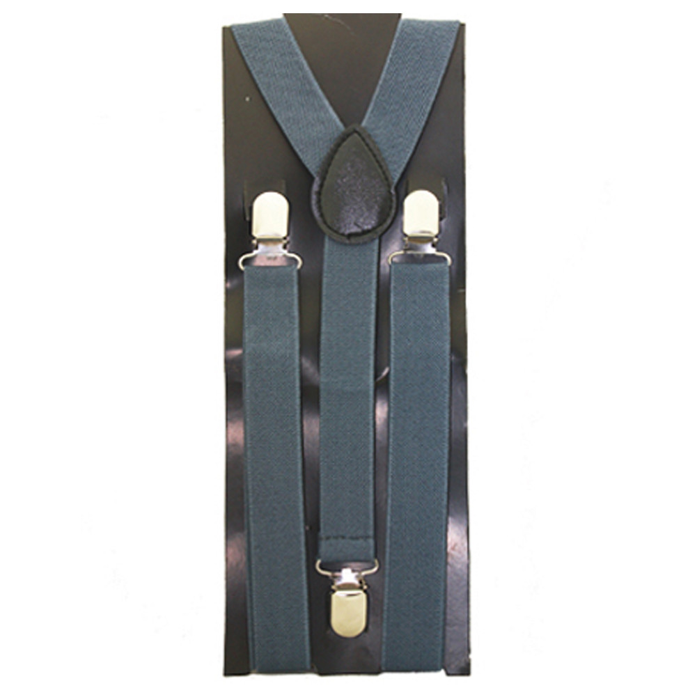 Gray Clip On Elastic Suspenders 1281D