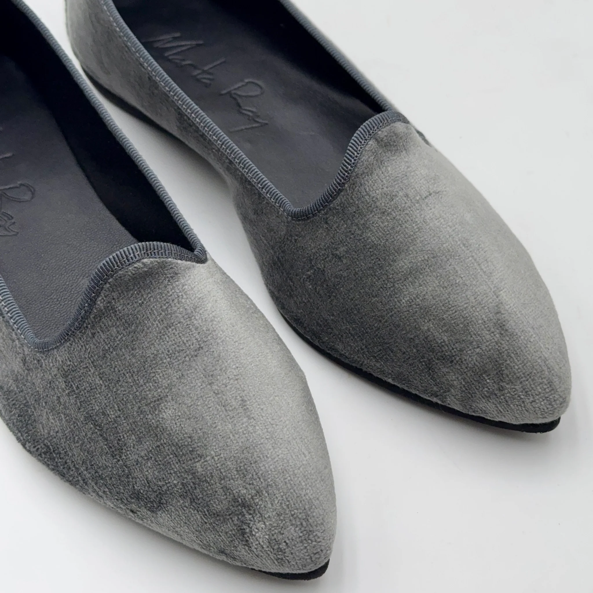Scarpetta Flavia velluto perla grigio