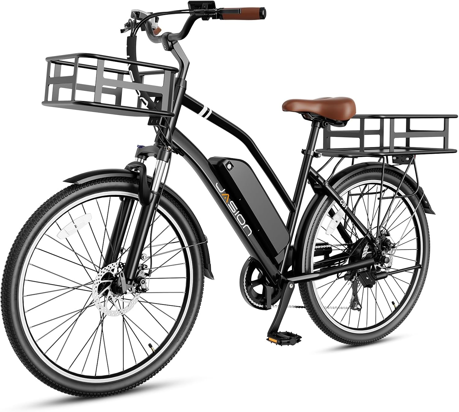 Jasion CB1 Electric Bike for Adults, 1000W Motor Peak Ebike, 450Wh Removeable Battery, 26'' City Cruiser Bicycle, 22 MPH Commuter Women Ebike, 7-Speed Gear