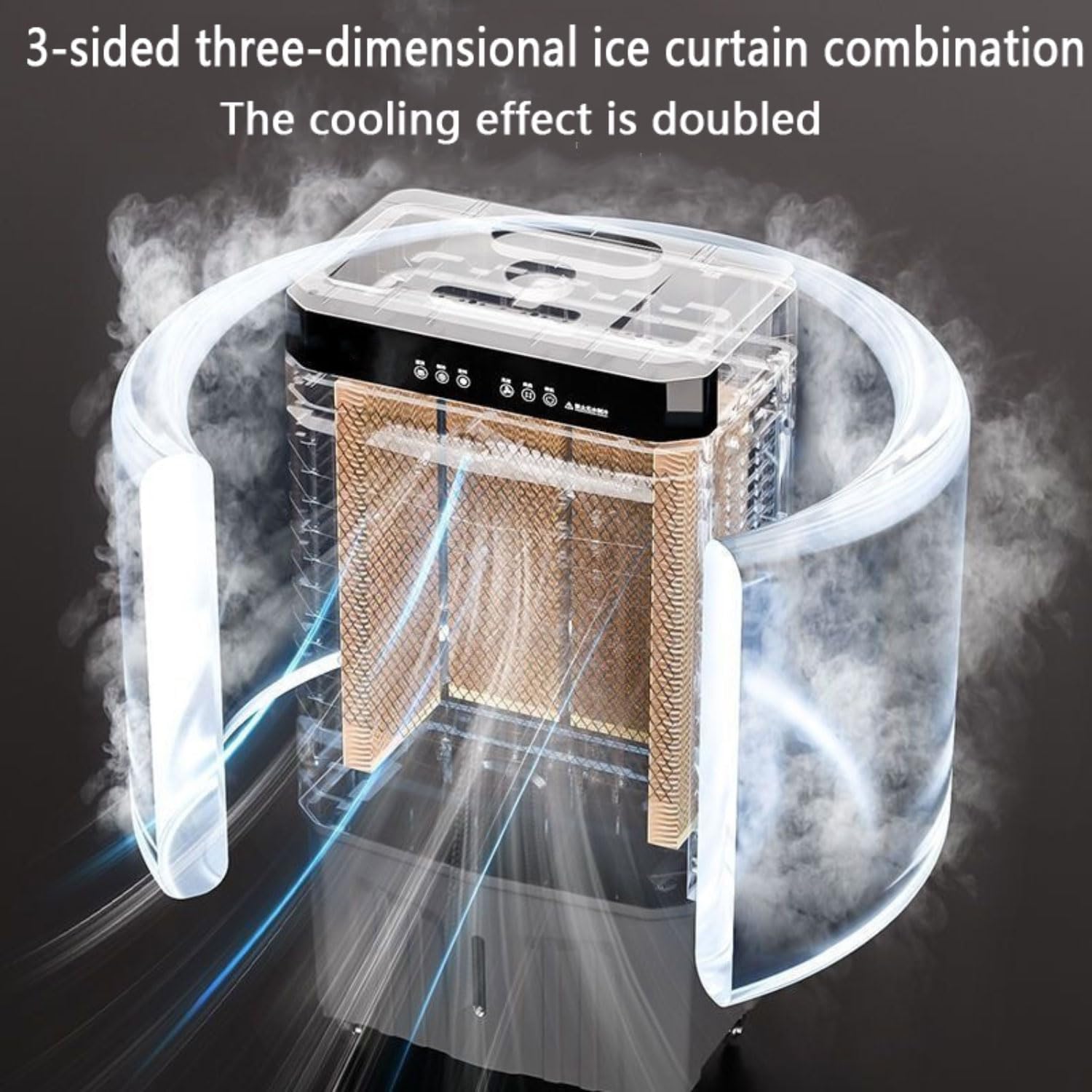 Klimaanlage Mobile Klimagerät mit Wasserkühlung Leise Luftkühler Air Conditioner mit 120°Oszillierend 1-12Timer leiser Betrieb 45L Wassertank Verdunstungskühler für Zimmer Wohnungen