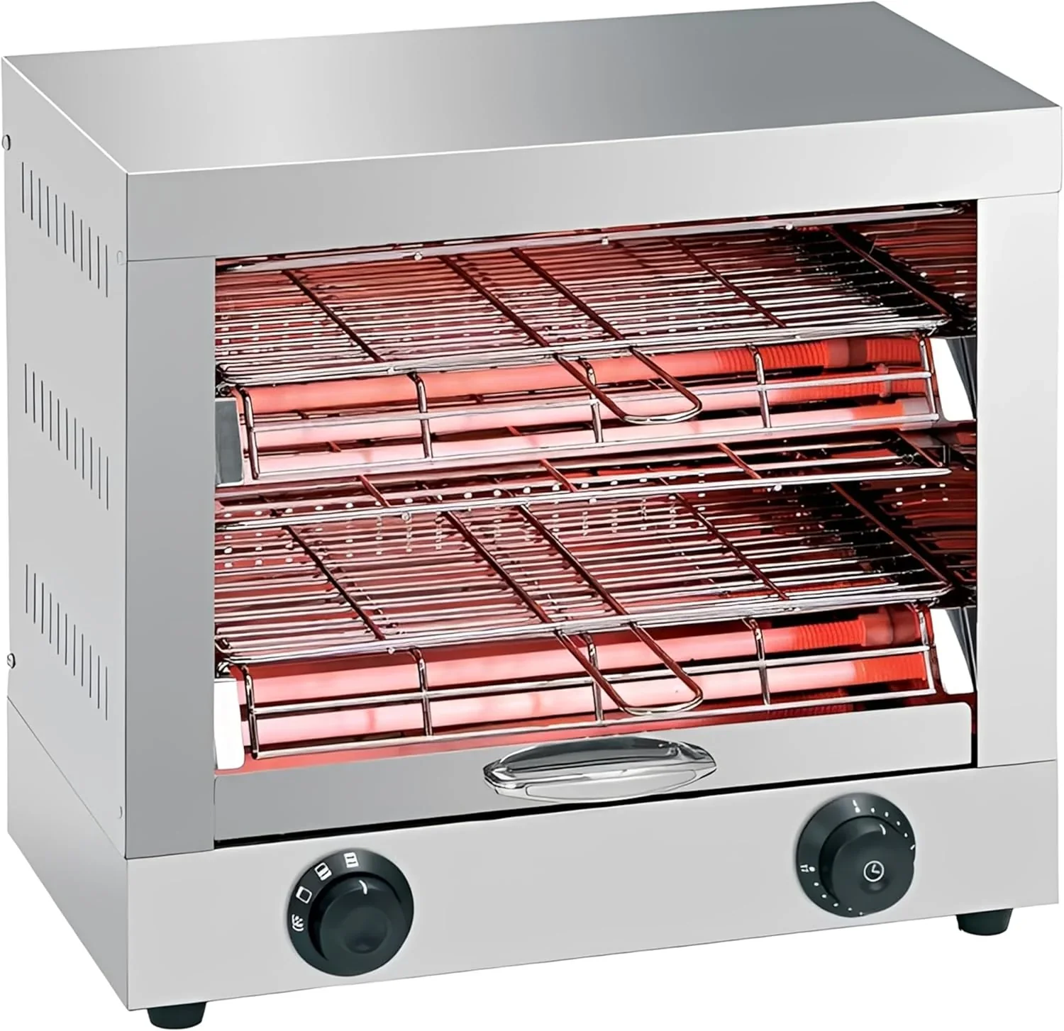 MBH - Tostadora industrial eléctrica 2 pisos INOX para HOSTELERÍA. Horno tostador de pan profesional para bar y restaurante.
