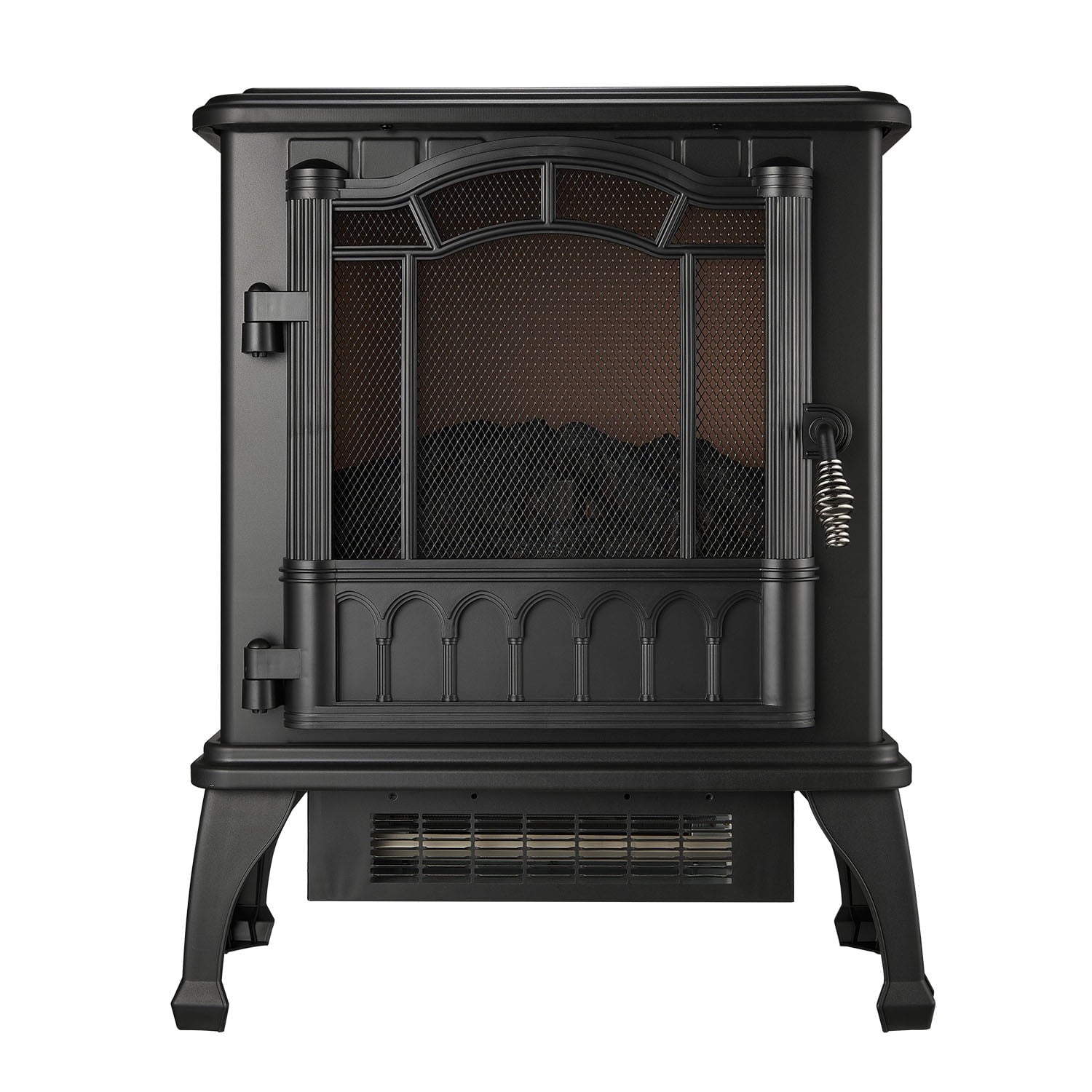 Mainstays New 2-Setting 3D Electric Stove Heater with Life-like Flame, Black