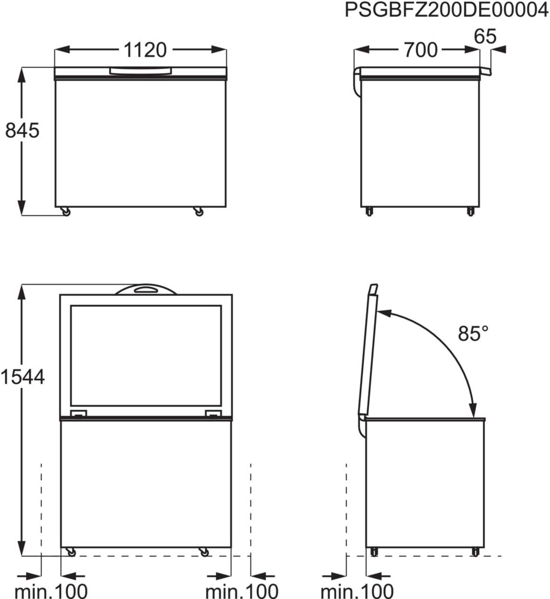 AEG AHB531E1LW Gefriertruhe / 308 L/Low Frost - weniger Eisbildung/Temperaturalarm/Rollen/A++, 922 718 142