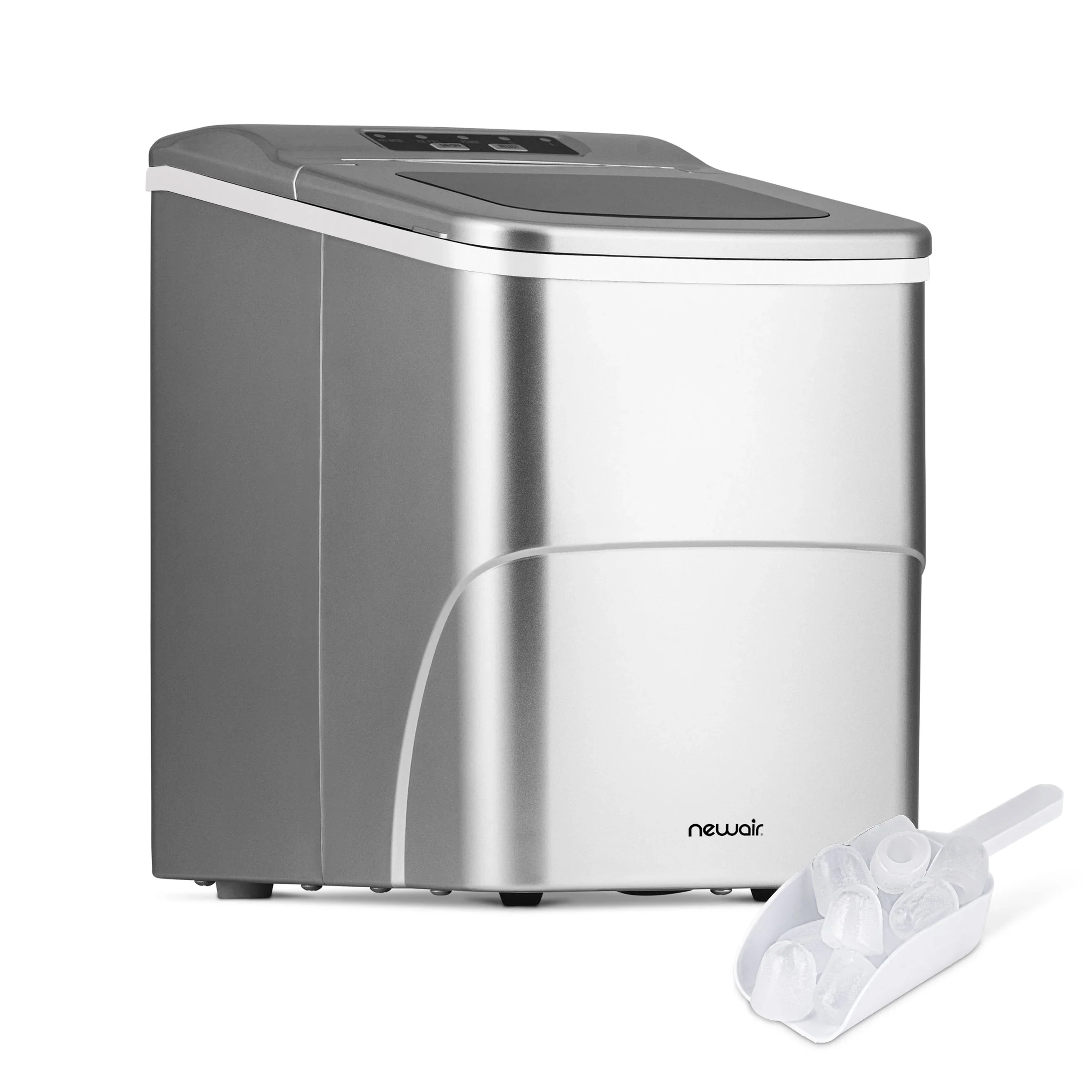 2025 Máquina de Hielo de Encimera Newair® – Cubitos en Forma de Bala, 12 kg/día – Negro Mate