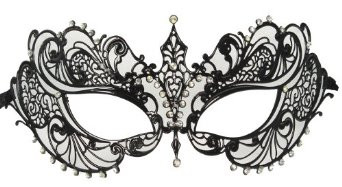 Filigree Black Mask Laser Cut Venetian Masquerade Mardi Gras 9229