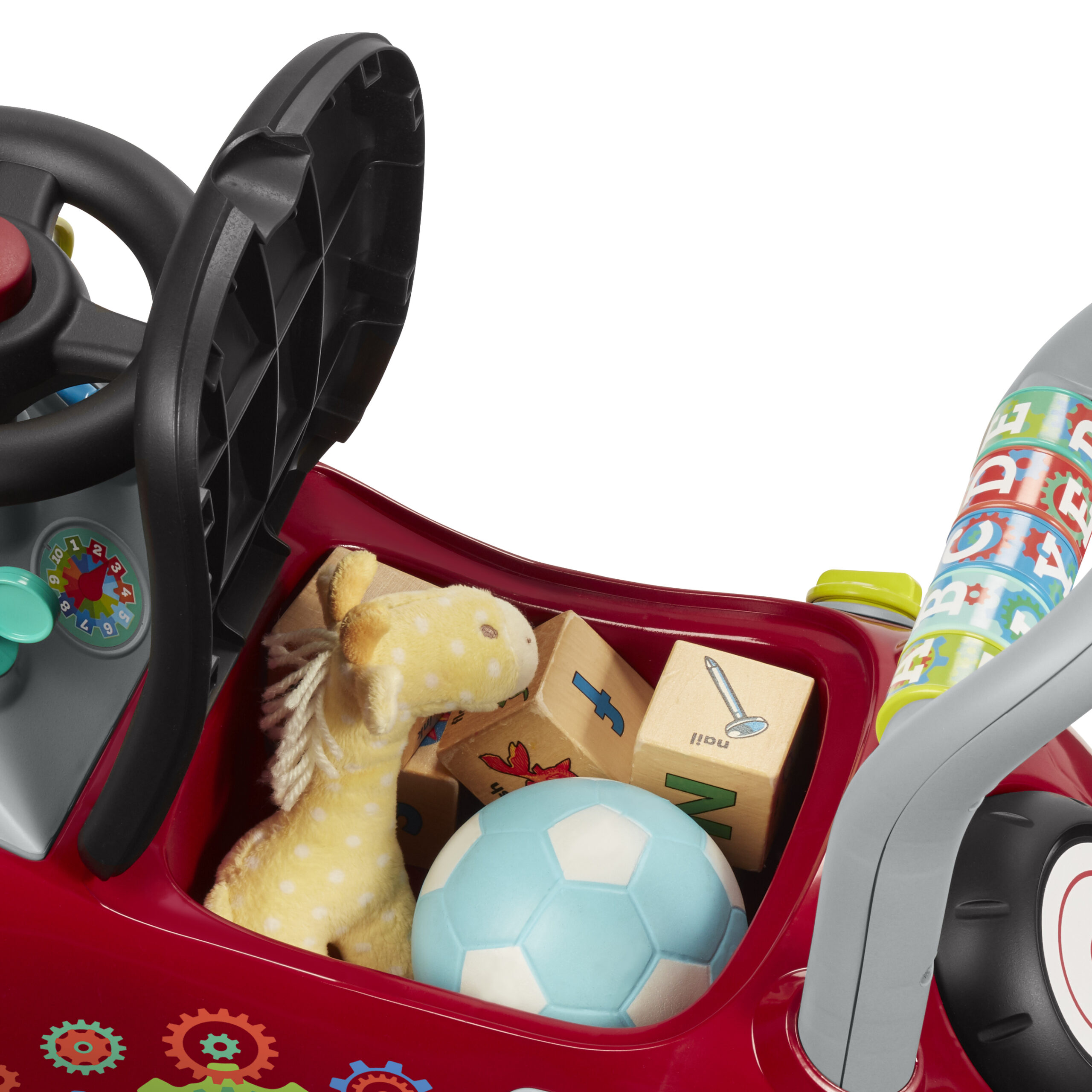 , Busy Buggy, Ride-on and Push Walker, Red