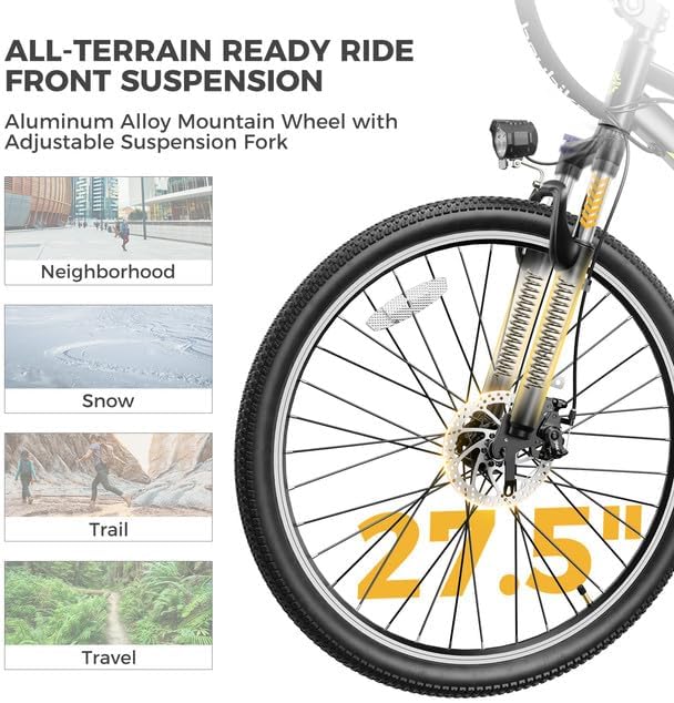 Heybike Race Max Electric Bike for Adults with 750W Peak Motor, 28mph Max Speed, 600WH Removable Battery Ebike, 27.5 Electric Mountain Bike with 7-Speed and Front Suspension