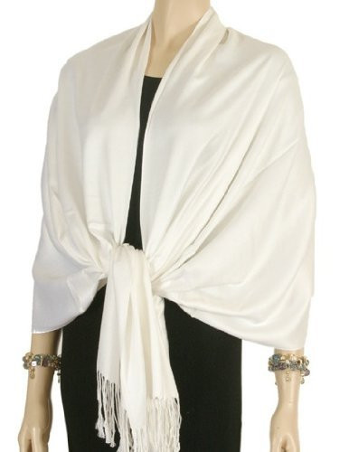 Ivory Pashmina Scarf Shawl 100% Fine Wool Mix 20+ Colors  28