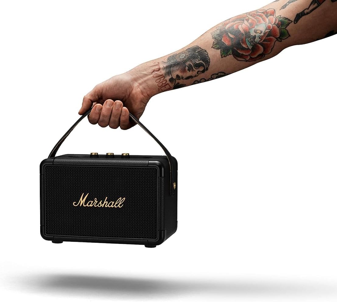 Marshall Kilburn II Bluetooth Tragbarer Wasserabweisend Lautsprecher, Kabelloser - Schwarz und Messing