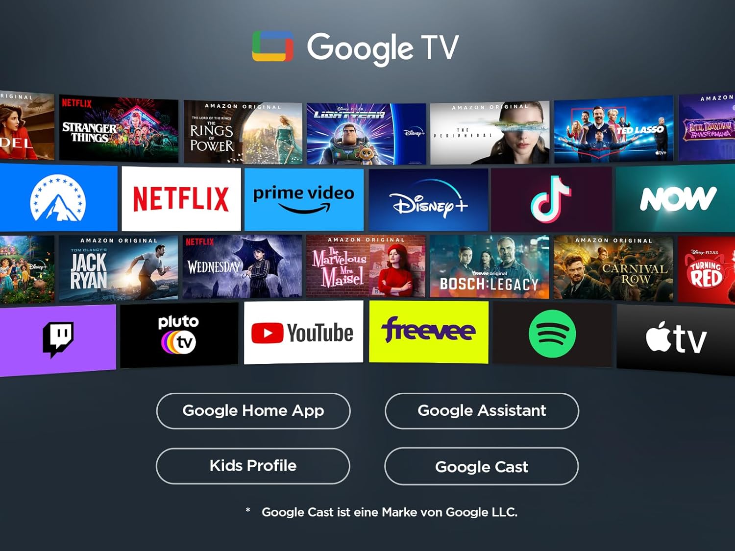 TCL 55V6C 55 Zoll Direct LED TV, 4K HDR Fernseher, Smart TV mithilfe von Google TV (Dolby Audio, Motion Clarity, Kompatibel mit Google Assistant & Alexa)