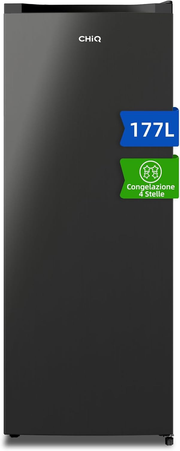 CHiQ FSD166NE4E 166L Congelatore verticale a cassetti,Nero Acciaio Inossidabile Porte Reversibili A+, 42 db, 12 anni di garanzia sul compressore