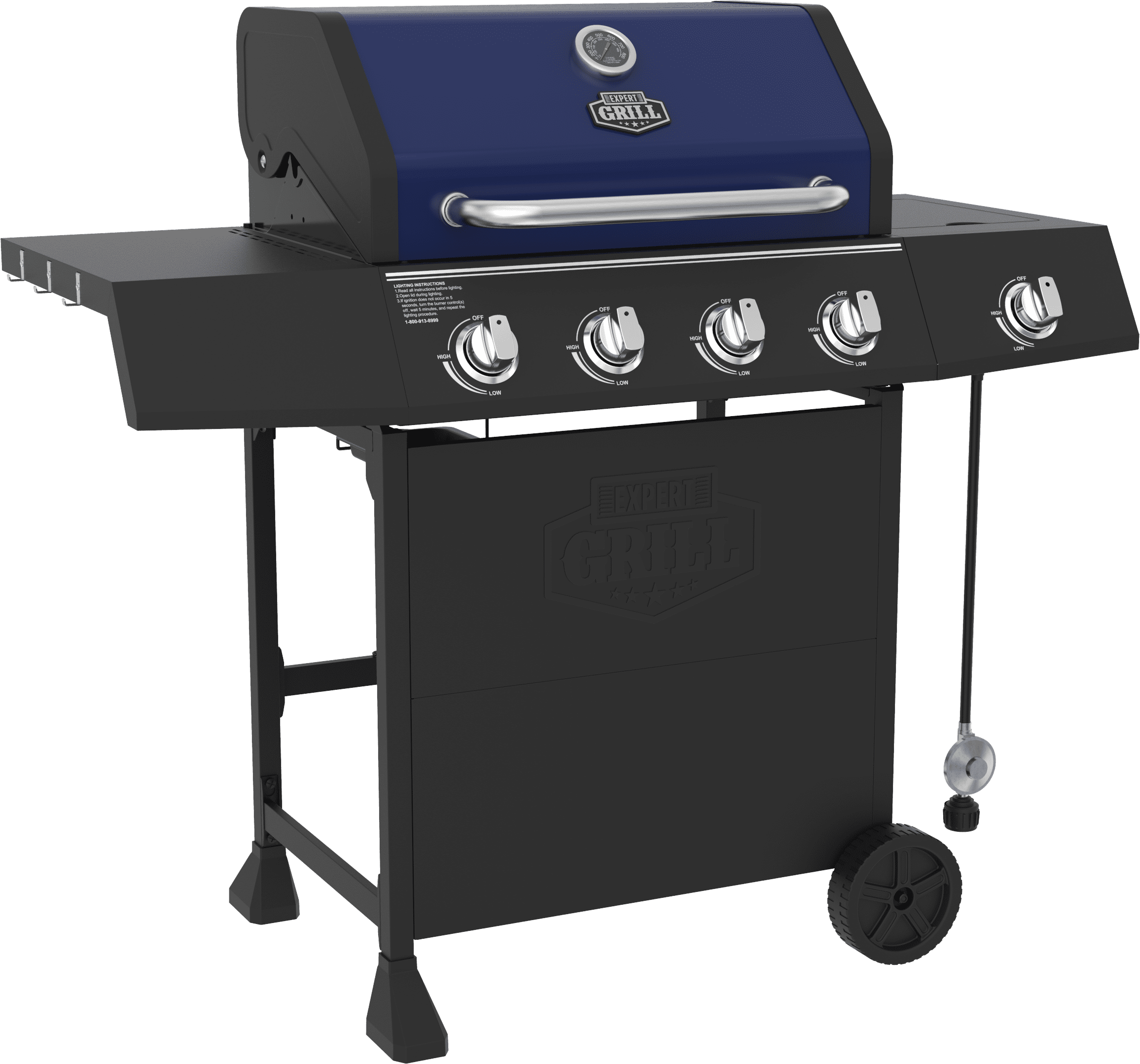 Expert Grill 4 Burner with Side Burner Propane Gas Grill in Red, 60,000 BTUs