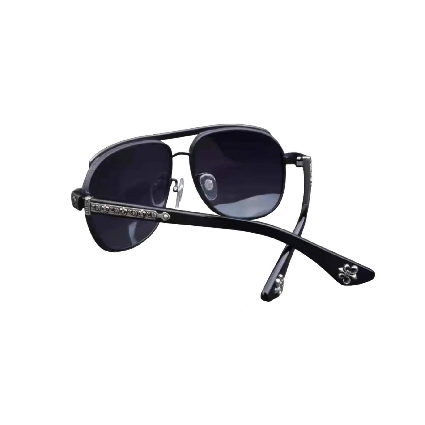 Titanium Bold Frame Chrome Hearts Sunglasses Black