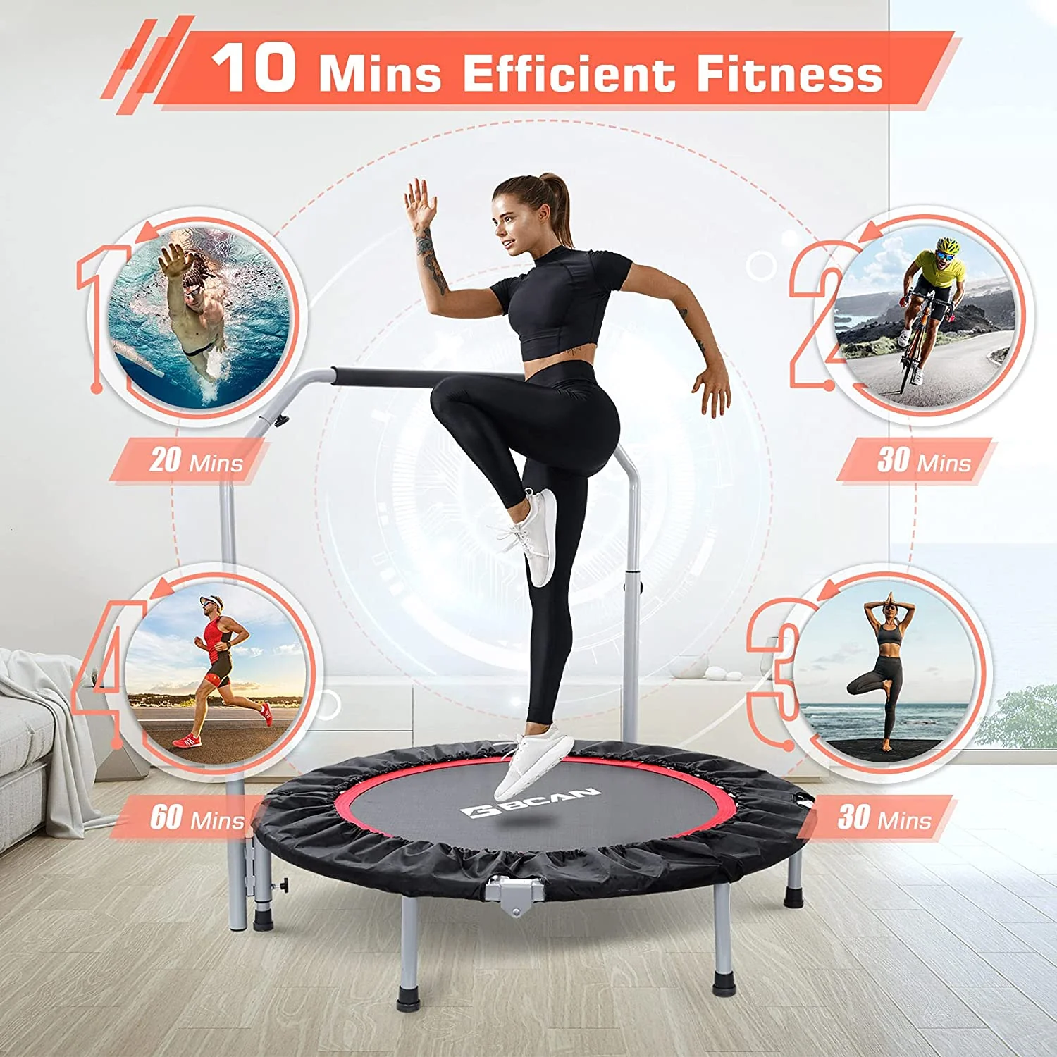 BCAN Trampolín Plegable de 40/48