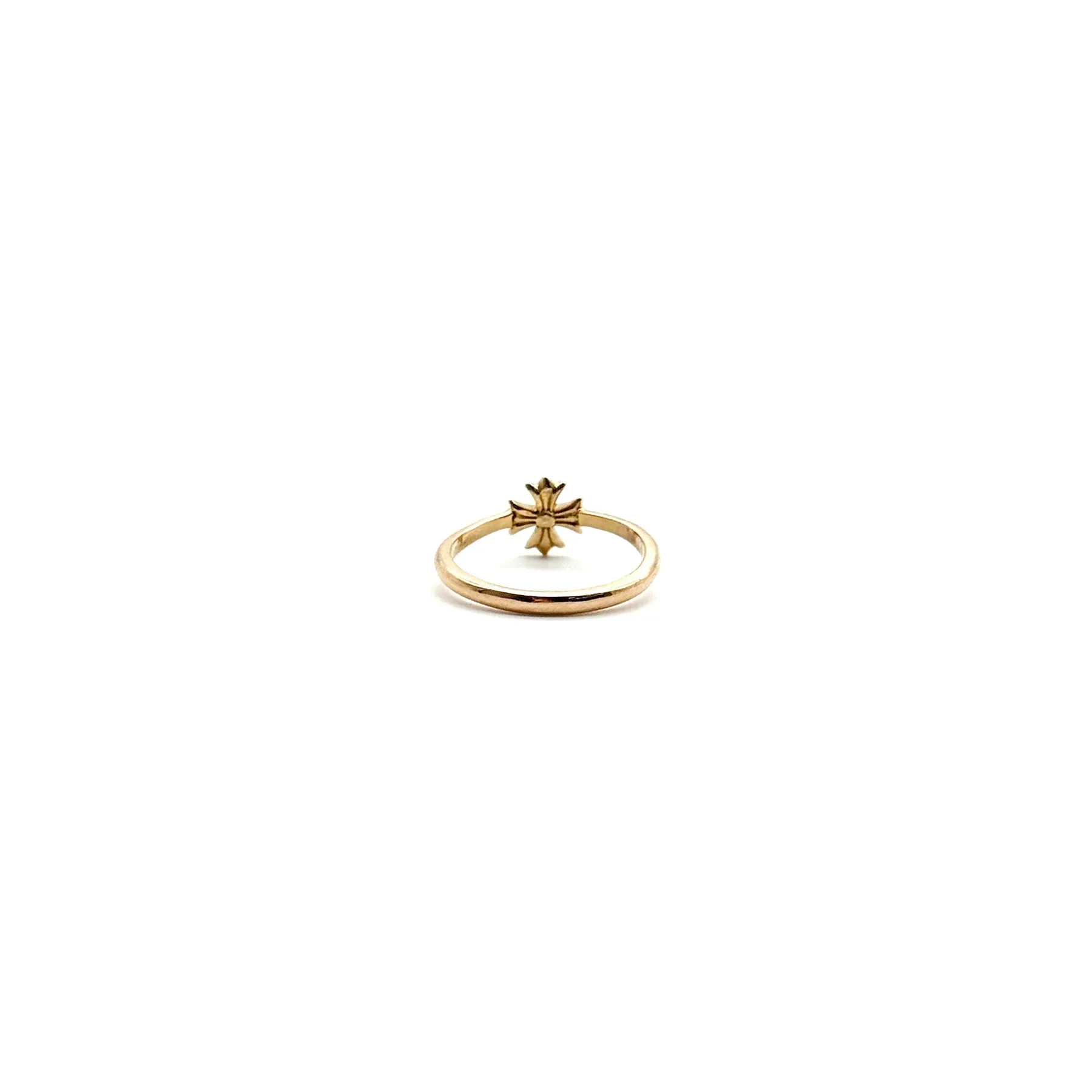 Chrome Hearts Jewelry 22K Gold Diamond Bubblegum Cross Ring