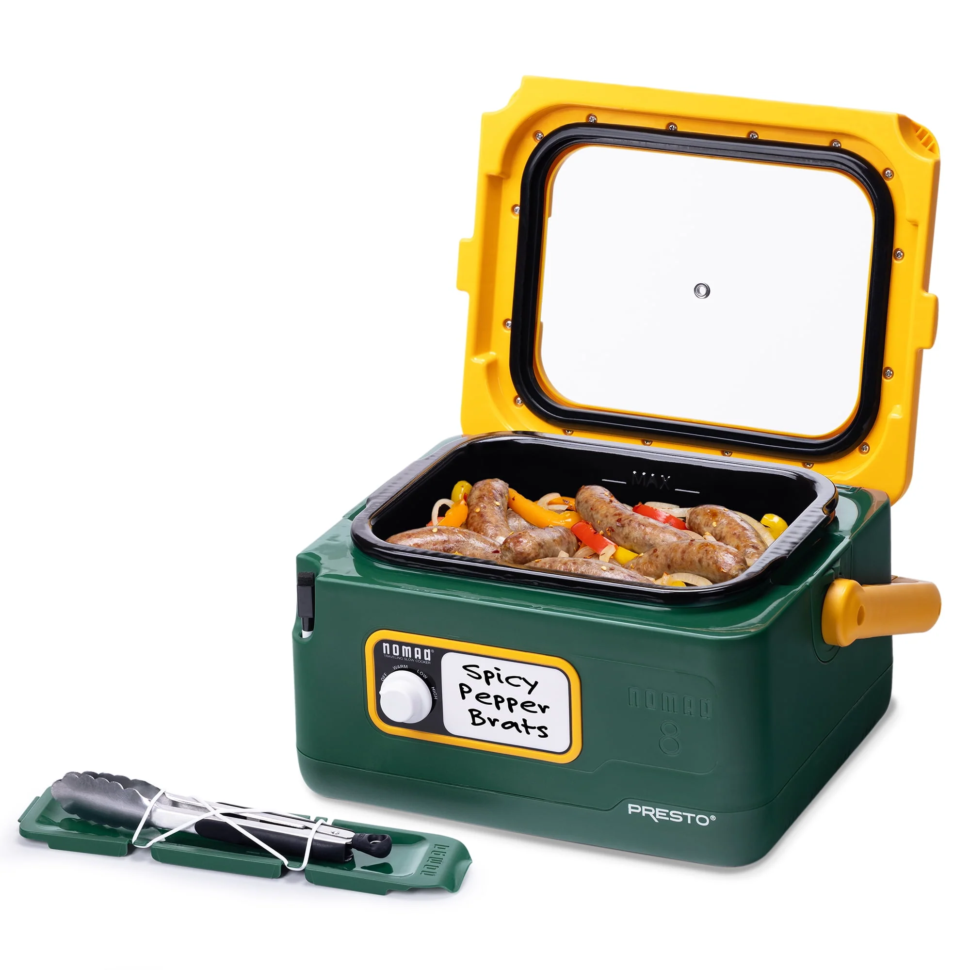 Presto 8-Quart Nomad Traveling Slow Cooker, Green/Gold