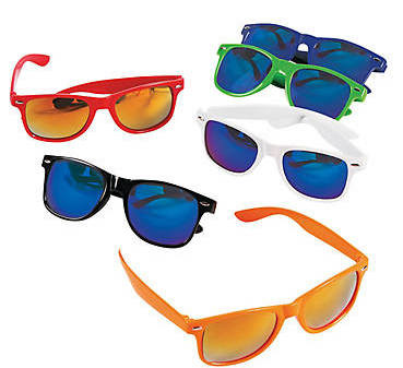 Mirror Lens Sunglasses Bulk 12 PACK  | Iconic 80's Style | Mixed Colors 1064D