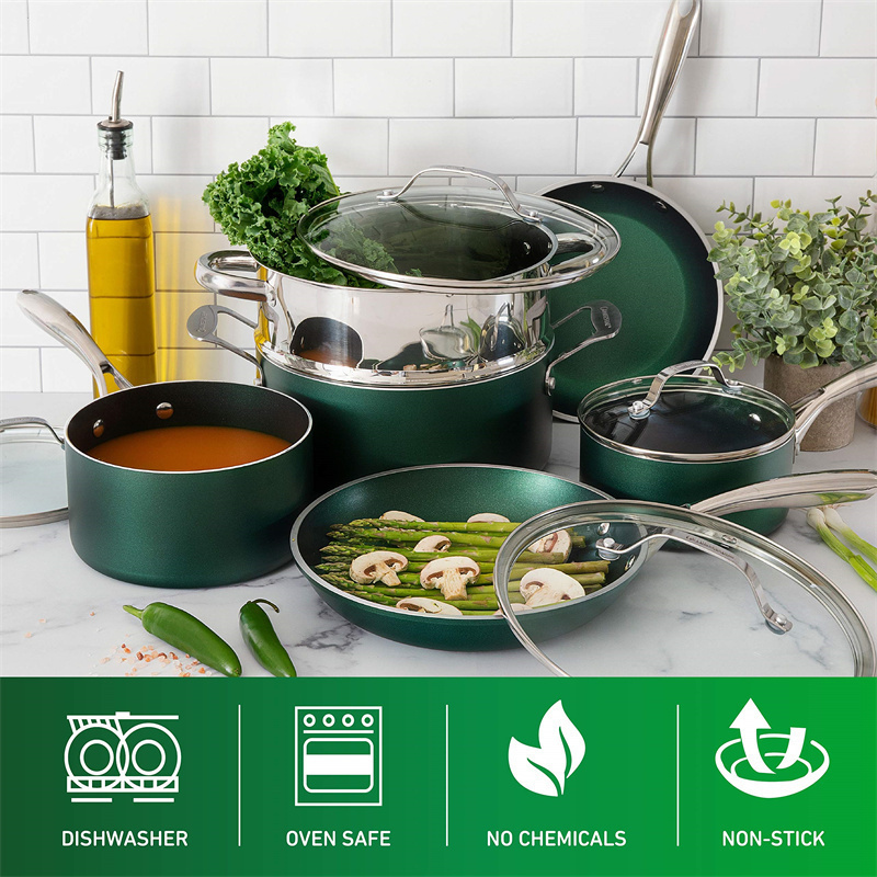 Diamond-Infused 20-Piece Non-Stick Cookware Set with Baking Kit – Healthy, PFOA-Free, Dishwasher Safe