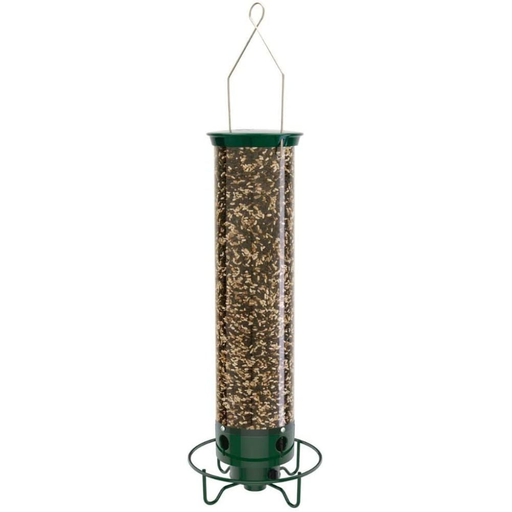 Droll Yankees Flipper Squirrel-Proof Tube Bird Feeder, Green