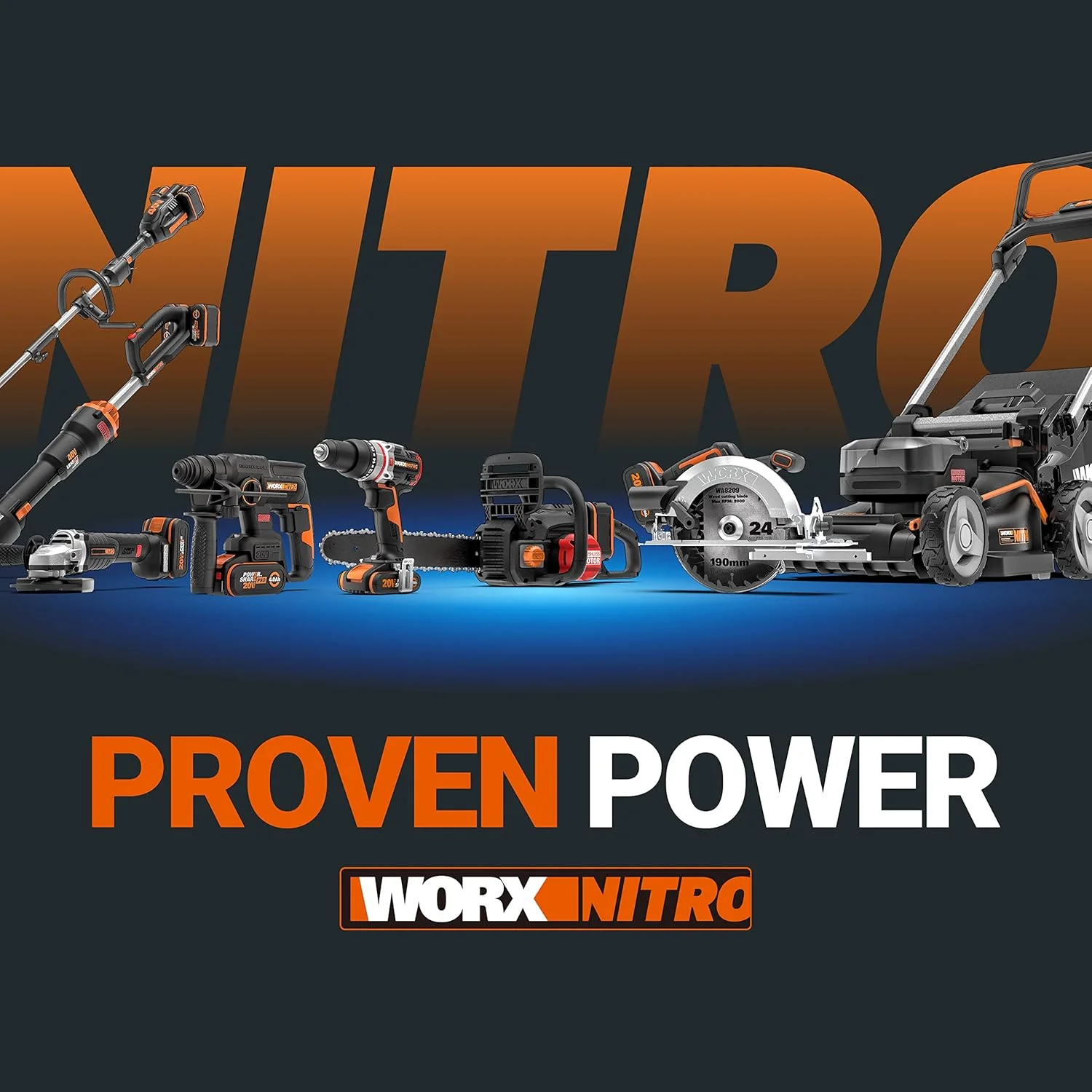 WORX Nitro 18V (20V MAX) Hydroshot Accu-Hogedrukreiniger WG633E.1, PowerShare, Terras- en Autoreiniging, Max. 56 Bar, 220L/H, met Accessoires, 4,0 Ah Accu & Lader, Oranje & Zwart