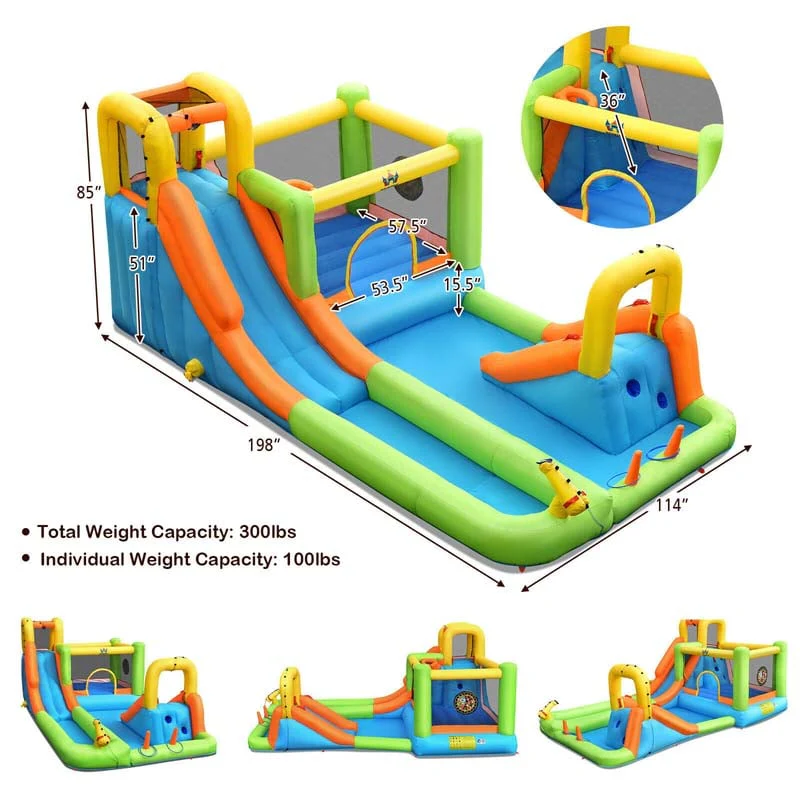 Eletriclife Inflatable Water Slide Park Bounce House Without Blower