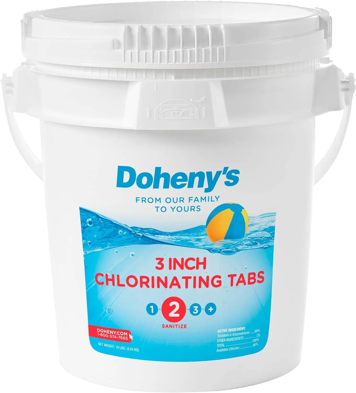 Doheny’s 3-Inch Stabilized Chlorine Tablets, 50lb – Long Lasting, Slow Dissolving Pool Sanitizer