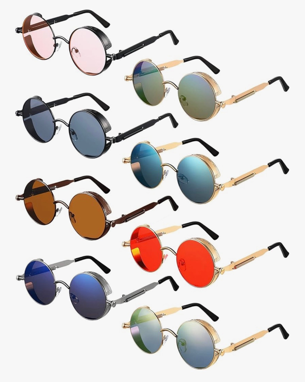 Steampunk Flip Up Circle Glasses Mix Colors 1037