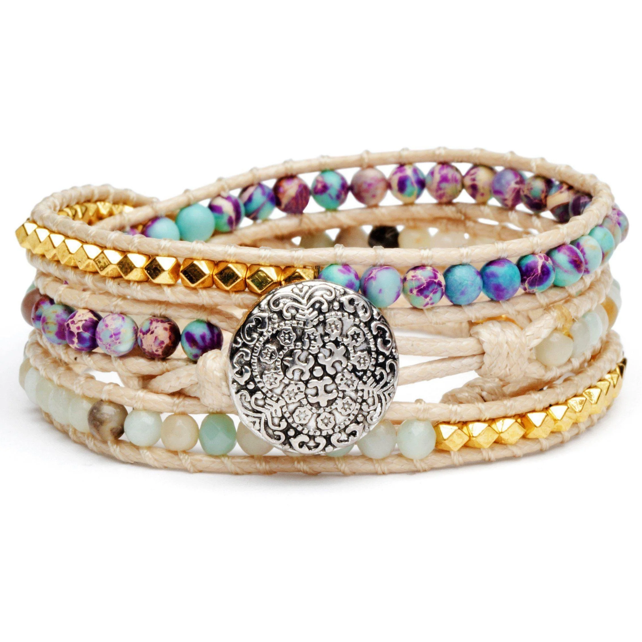 Wikkelarmband Balans - Imperial Jaspis & Amazoniet - Harmonie