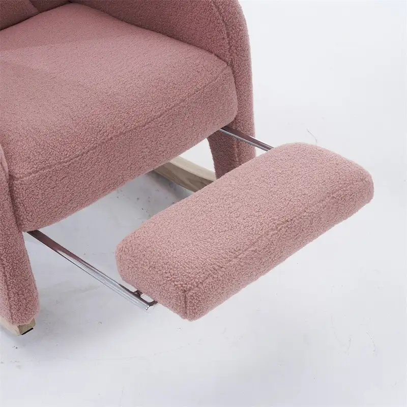 Ergonomic Fabric Nursery Rocking Chair With Adjustable Footrest