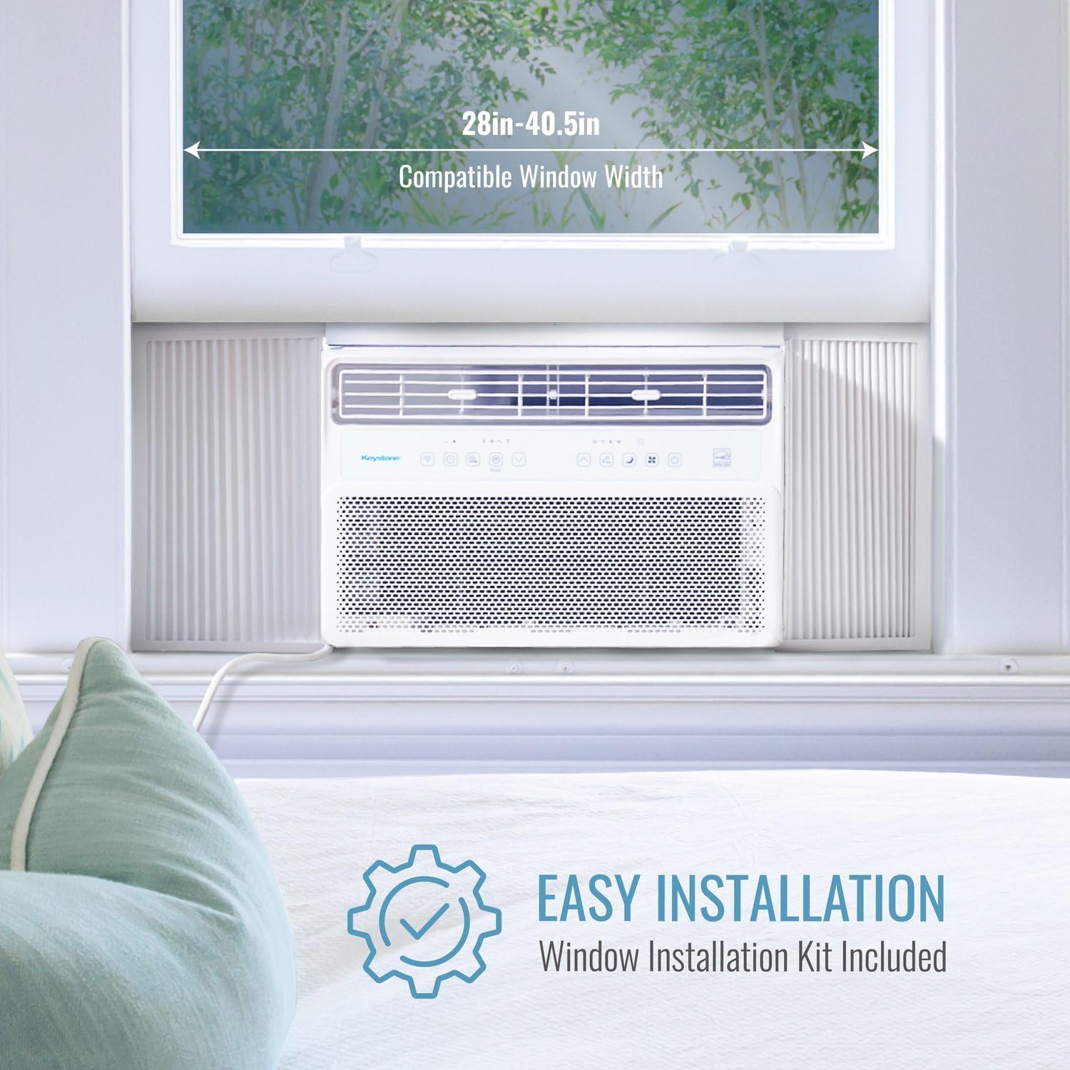 Keystone - Inverter-Klimaanlage 24000 BTU 230 V, Fenstermontiert, leiser Betrieb und hohe Effizienz, Fernbedienung, Wechselstrom-Fenstereinheit für Wohnung, Wohnzimmer