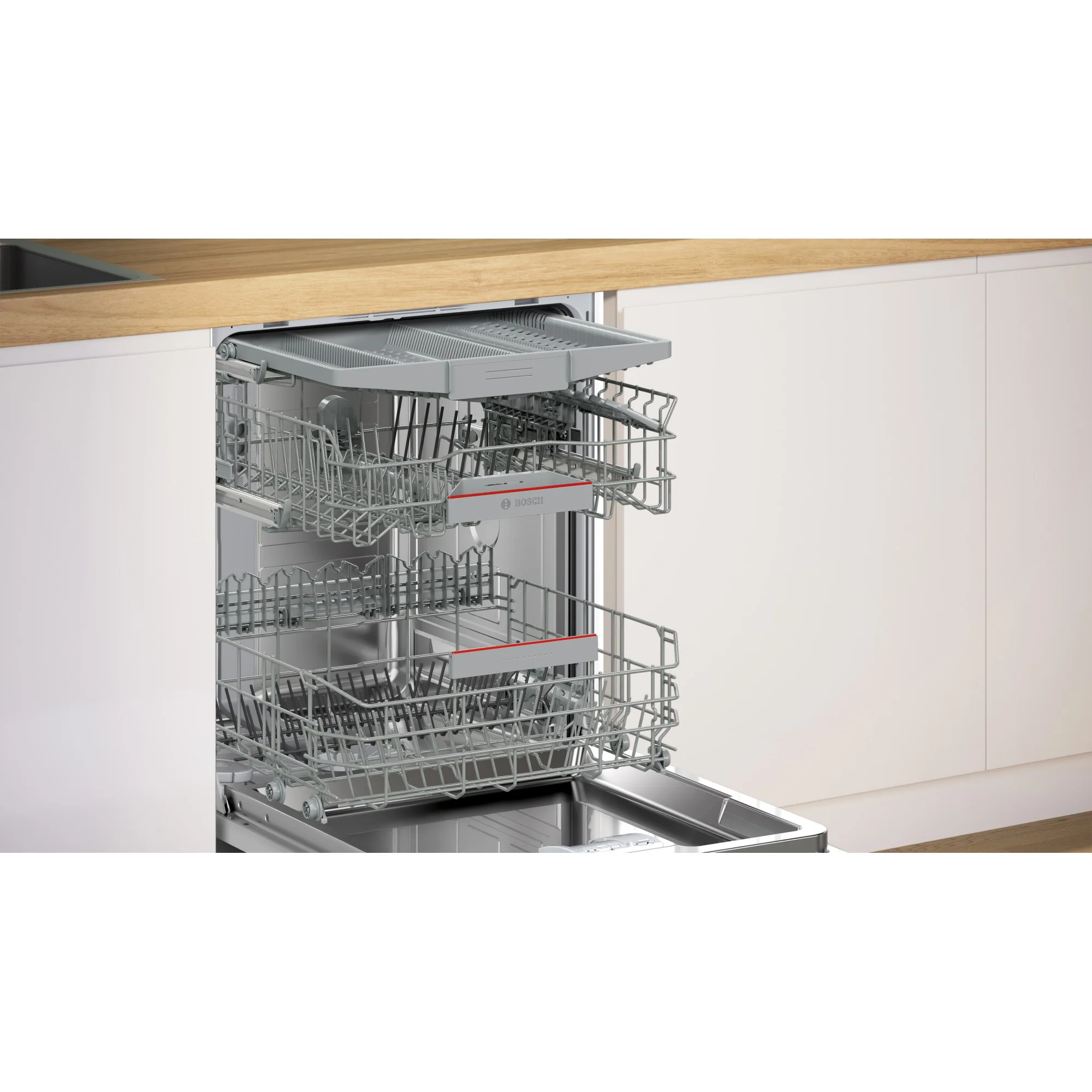 BOSCH Geschirrspüler Serie 4, Teilintegrierter Geschirrspüler, 60 cm, Edelstahl, XXL