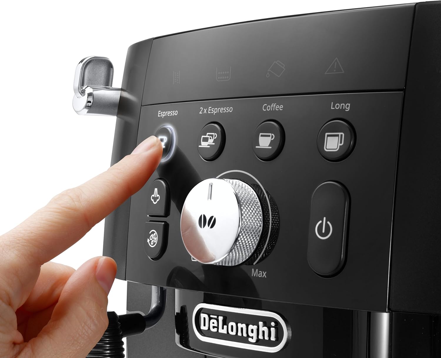 De'Longhi Magnifica S Smart ECAM 230.13.B Kaffeevollautomat mit Milchaufschäumdüse für Cappuccino, Espresso-, Kaffee- und Long Coffee Direktwahltasten und Drehregler, 2-Tassen-Funktion, Schwarz