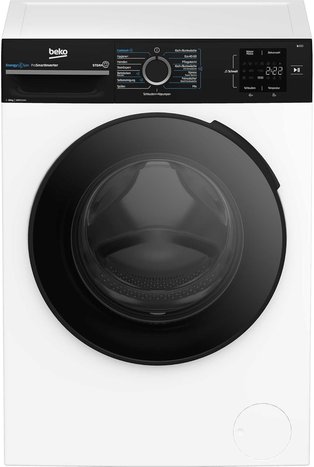 Beko WMC81464ST1 Waschmaschine, Bluetooth, 8 kg, ProSmart Inverter Motor, Dampffunktion, Pet Hair Removal, Watersafe+, Weiß