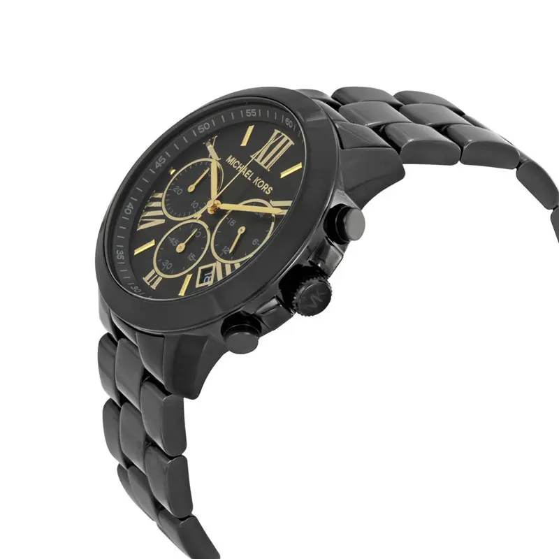 Michael Kors Brecken Chronograph Black Stainless Steel Watch - MK6302